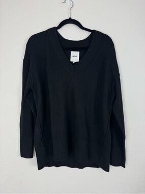Aerie Black V Neck Oversized Pullover Sweatshirt Sweater